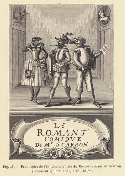 Scarron tarafından yazılan Roman çizgi romanının orijinal baskısının ön yüzü by French School